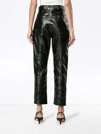 Shop Proenza Schouler Leather Belted Straight Pant In Black