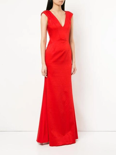 Shop Zac Zac Posen Sleeveless Gown In Red