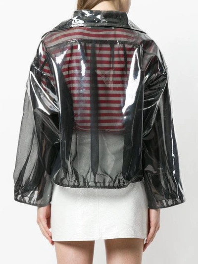 Shop Valentino Transparent Rain Coat In Black