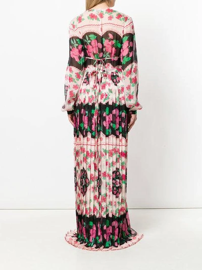 Shop Raquel Diniz Pleated Floral Maxi Dress - Multicolour
