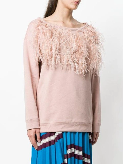 Shop N°21 Feather Detail Sweatshirt In Pink