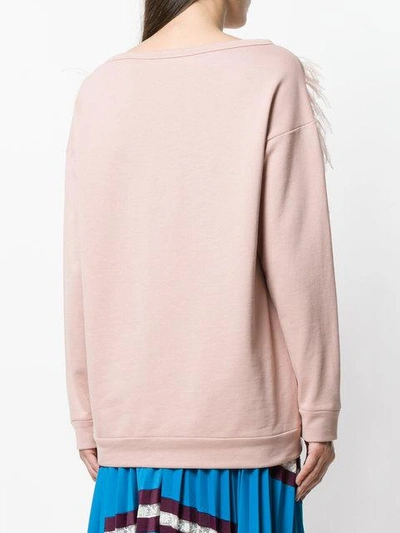 Shop N°21 Feather Detail Sweatshirt In Pink