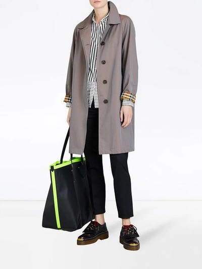 Shop Burberry The Camden – Long Car Coat In Grey