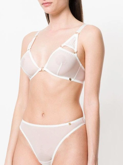 Shop Something Wicked Triangle Cut-out Mesh Bra In White