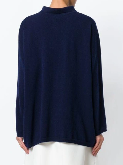 Shop Loewe Knitted Polo Shirt - Blue