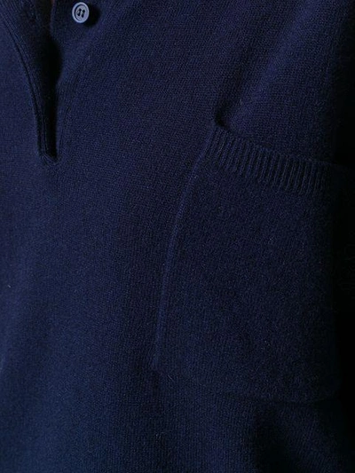 Shop Loewe Knitted Polo Shirt - Blue