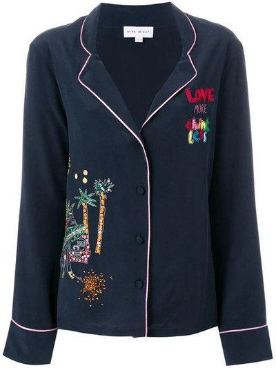 Shop Mira Mikati Love More Think Less Shirt - Blue