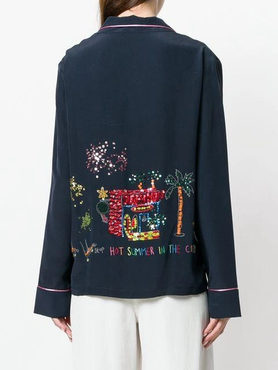 Shop Mira Mikati Love More Think Less Shirt - Blue