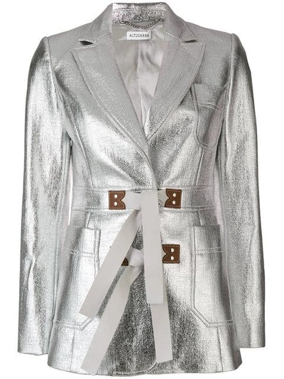 Shop Altuzarra Metallic Tie Waist Bastille Jacket