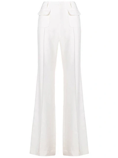 Shop Talbot Runhof Flared Trousers In White