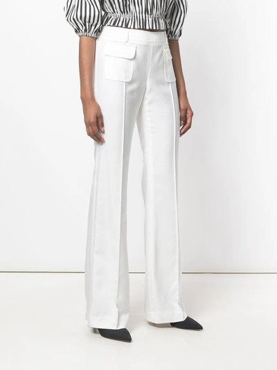 Shop Talbot Runhof Flared Trousers In White