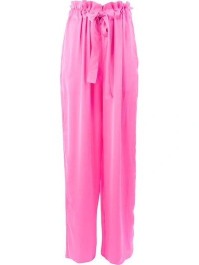 high-waisted drawstring trousers