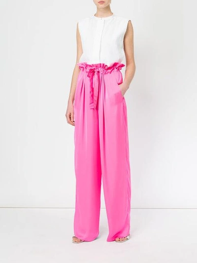 Shop Maison Rabih Kayrouz High-waisted Drawstring Trousers In Pink