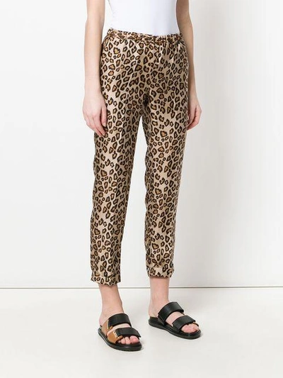 Shop Alberto Biani Leopard Print Trousers In Neutrals
