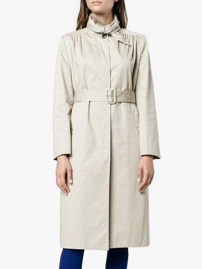 Shop Balenciaga Scarf Trench - Neutrals