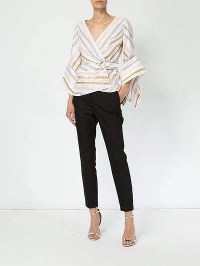 Shop Peter Pilotto Flared Sleeve Wrap Blouse