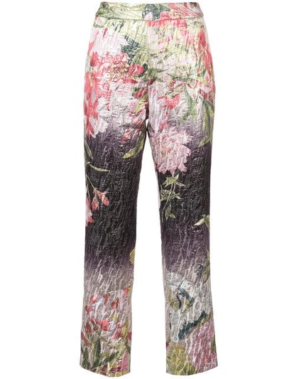 Shop Josie Natori Birds Of Paradise Cropped Trousers In Multicolour