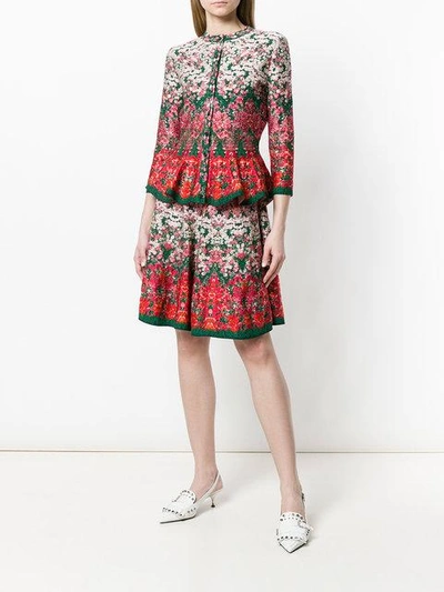 Shop Alexander Mcqueen Floral Embroidered Skirt - Multicolour