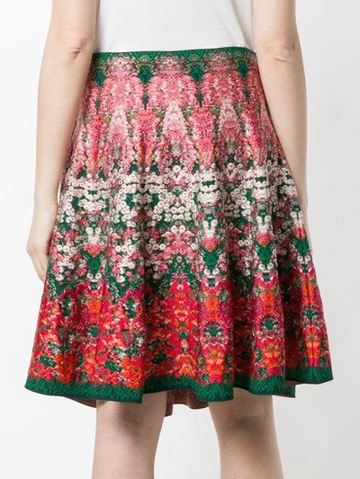 Alexander Mcqueen Flowerbed Jacquard-knit Mini Skirt In Multicolour