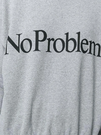 Shop Aries No Problemo Print Sweatshirt In Grey