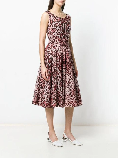leopard print belted dress