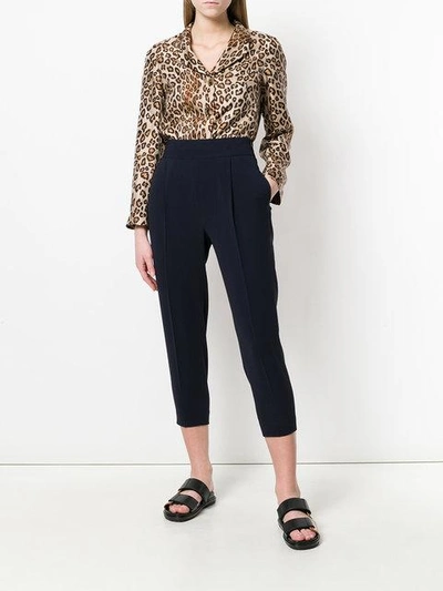 Shop Alberto Biani Cropped Trousers In Blue