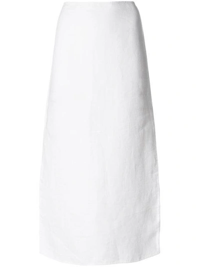 Shop Theory Side Vent Long Skirt In White