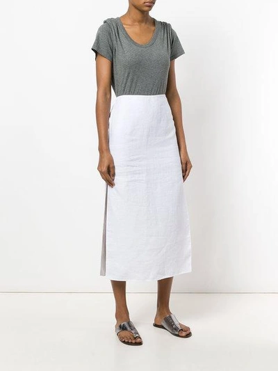 Shop Theory Side Vent Long Skirt In White