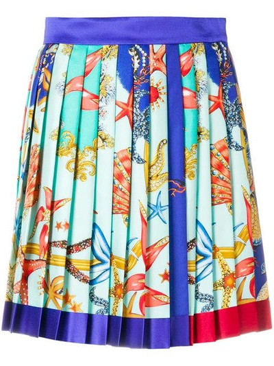 Shop Versace Tresor De Le Mer Print Skirt In Multicolour