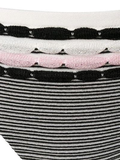 Shop Missoni Scalloped And Stripe Knit Bikini In White