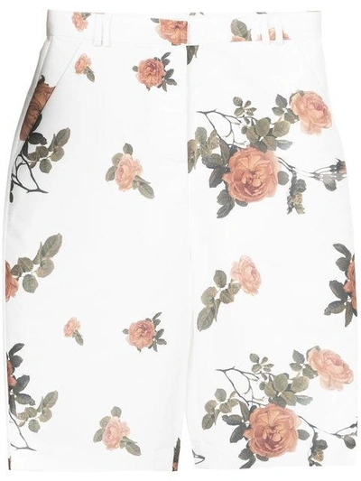 Shop Dalood Floral Print Shorts - White