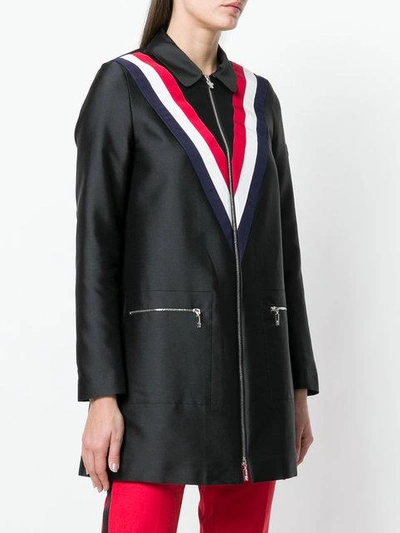 Shop Moncler Front Zip Coat - Black