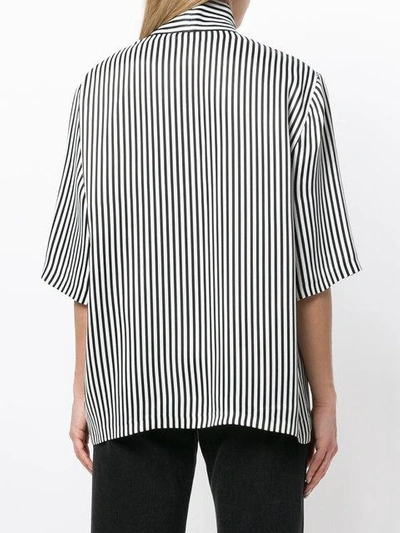 Shop Hache Oversized Striped Tie-neck Shirt - Black