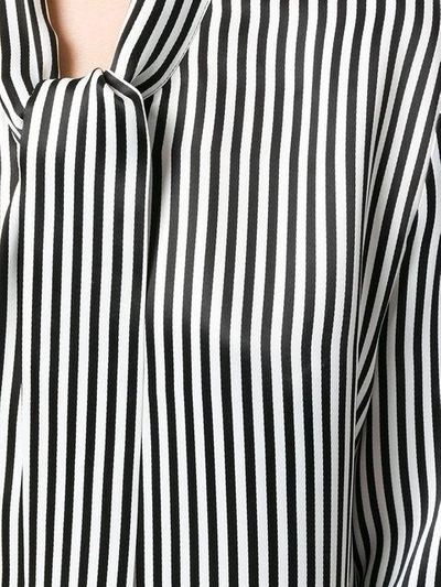 Shop Hache Oversized Striped Tie-neck Shirt - Black