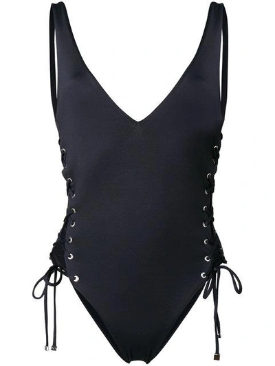 Shop Dsquared2 Lace-up Swimsuit - Black