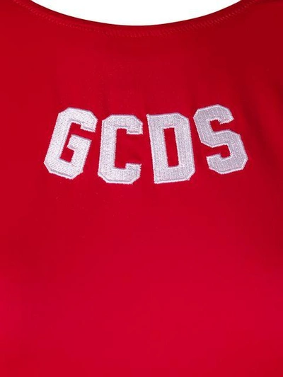 Shop Gcds Logo Printed Swimsuit In Red