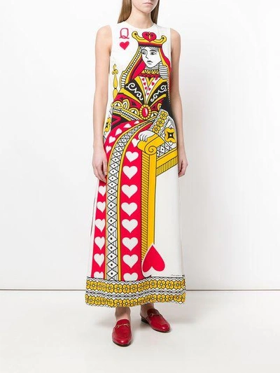 Shop Dolce & Gabbana Queen Of Hearts Maxi Dress In White