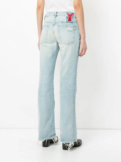 Shop Adaptation Distressed Denim Trousers In Blue Grind