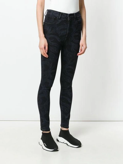 Shop Marcelo Burlon County Of Milan Snake Skinny-fit Jeans - Black