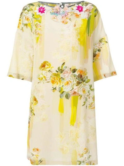 Shop Antonio Marras Floral Print Dress In Neutrals