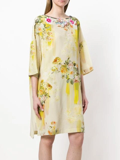 Shop Antonio Marras Floral Print Dress In Neutrals