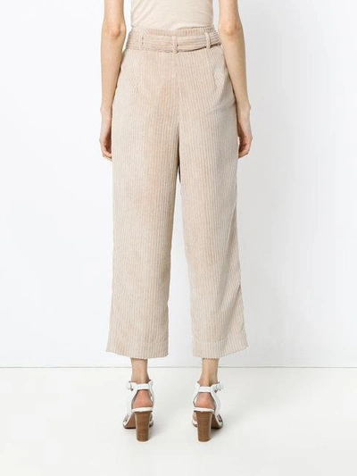Shop Andrea Marques Cropped Corduroy Trousers In Off White