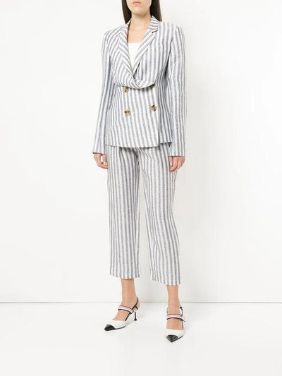 striped double breasted blazer