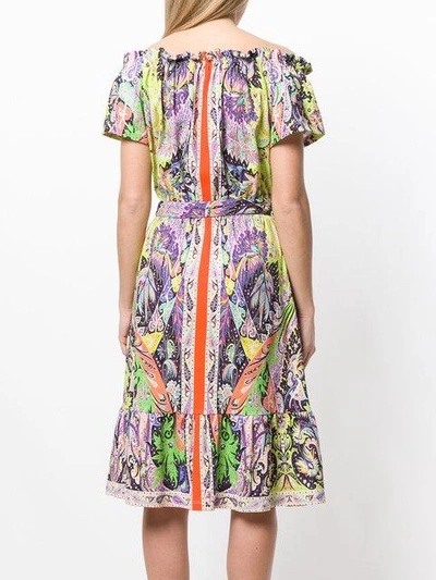 Shop Etro Schulterfreies Kleid Mit Ethno-print In Multicolour