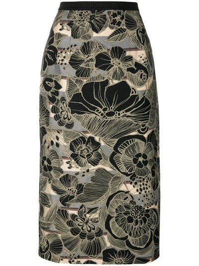 Shop Antonio Marras Printed Pencil Skirt - Multicolour