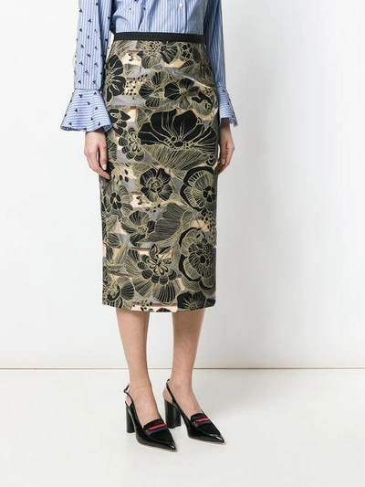 Shop Antonio Marras Printed Pencil Skirt - Multicolour