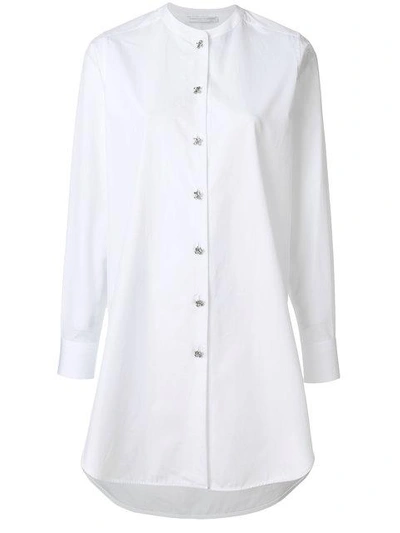 Shop Ermanno Scervino Long-line Embellished Shirt In White