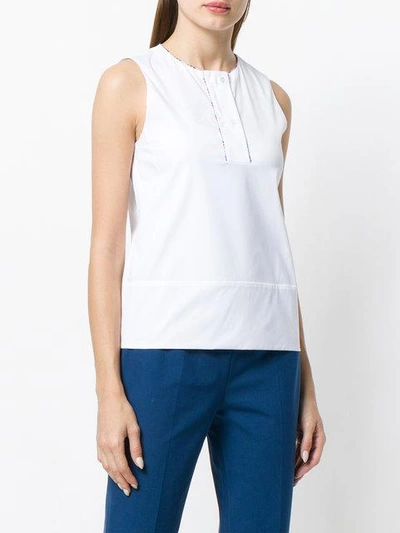 Shop Piazza Sempione Embellished Detail Tank Top - White