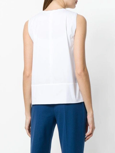 Shop Piazza Sempione Embellished Detail Tank Top - White