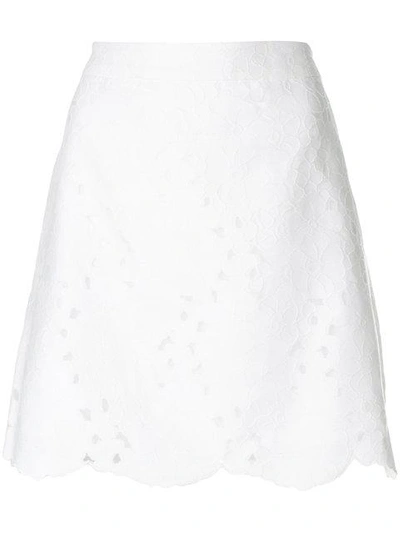 Shop Michael Michael Kors Floral Patterned Short Skirt - White